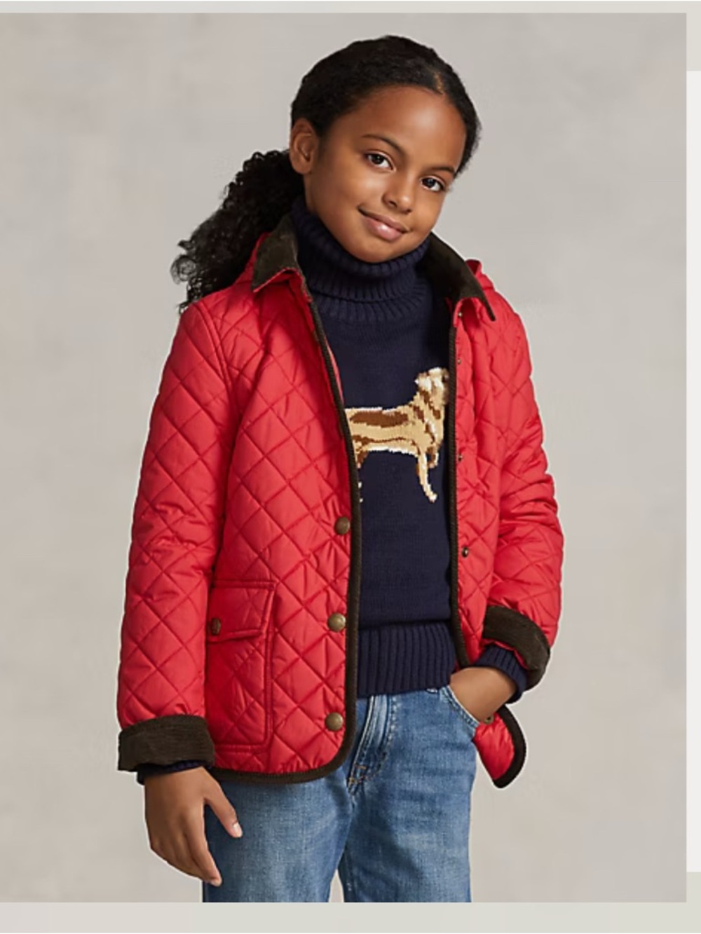Polo by Ralph Lauren Red Quilted Kids Puffer Jacket Lg 12-14 NWT